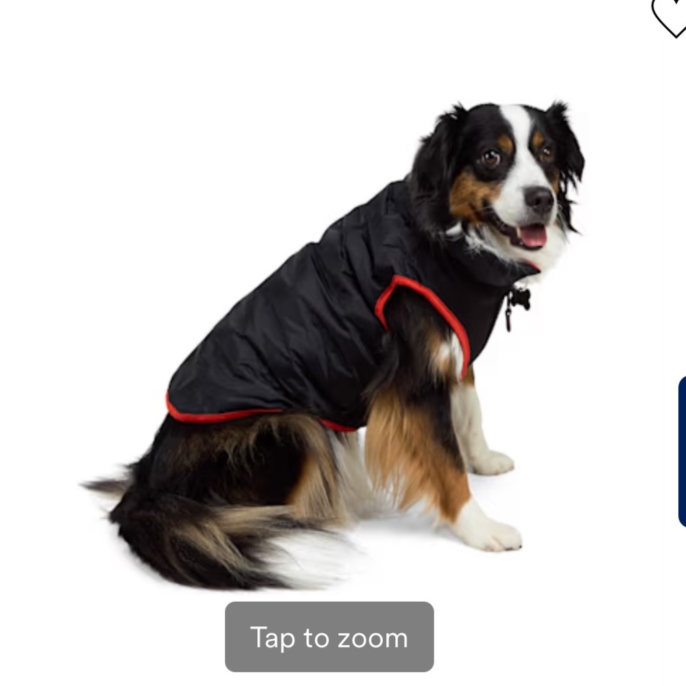 Reddy Quilted Puffer Dog Vest, XL, Black and Red